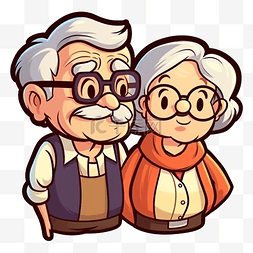 表情老人可爱图片_祖父母日快乐图案
