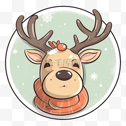 圣诞驯鹿鲁道夫图片_圣诞节圣诞驯鹿围巾图案
