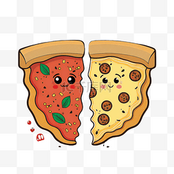 披萨美食表情卡通插画可爱装饰图