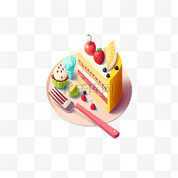美食蛋糕可爱卡通