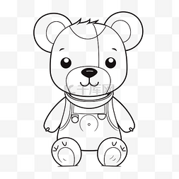 不规制图形图片_穿着工作服的泰迪熊正在为轮廓素