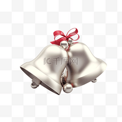 圣诞铃铛装饰3d银色