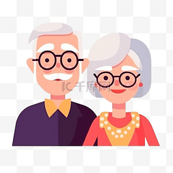祖父母日卡通人物头像