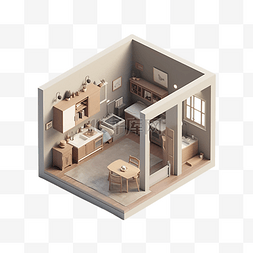 商微图片_3d房间模型立体场景