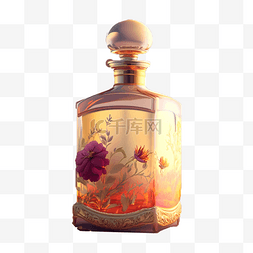 花卉插画装饰瓶装香水