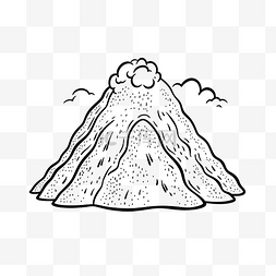 绘制火山景观涂鸦素描矢量图免费
