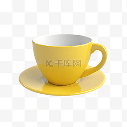 咖啡杯黄色碟子