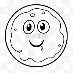 白血球细胞图片_卡通披萨脸素描的轮廓 向量