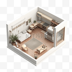 房间模型建筑地毯