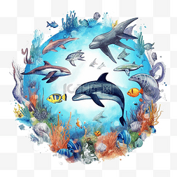 海洋日动物植物