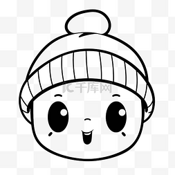 表情豆图片_卡通婴儿头在冬天的帽子为孩子着