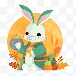 中秋节月亮兔子卡通