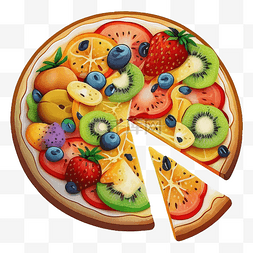 比萨水果好吃美味切开图案