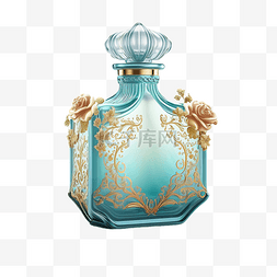 的水晶瓶图片_香水蓝色美丽水晶瓶