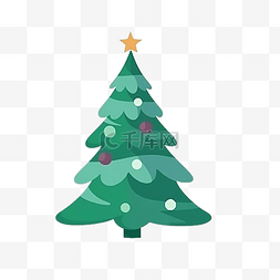 黄色节日星星图片_圣诞节圣诞树绿色