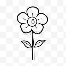 黑白素描花卉图片_花卉着色页显示在白色背景轮廓草