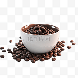 摩卡咖啡豆图片_咖啡豆碗原料