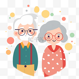 卡通人头图片_祖父母日老人头像