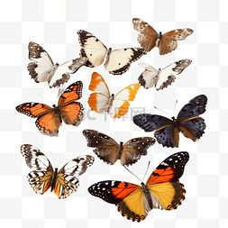 彩色蝴蝶实物标本图