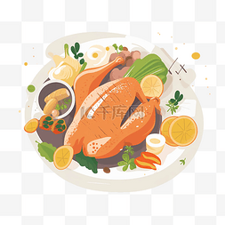 肉类食物图片_食物卡通鸡肉插画