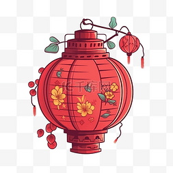 新春元旦图片_春节新年灯笼插画