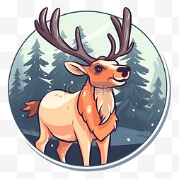 红鼻子驯鹿鲁道夫图片_圣诞节圣诞驯鹿森林好看图案