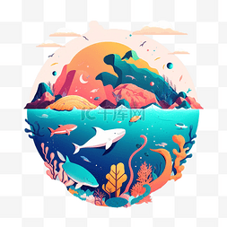 装饰鱼鱼鱼图片_彩色的海底世界图案