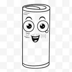 排水管线图片_卡通罐头上有快乐的眼睛轮廓素描