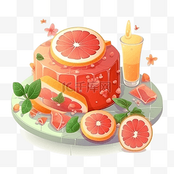 果汁切块柚子