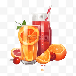 夏天橙汁饮料海报图片_橙子橙汁插画