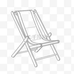 沙滩椅线条图片_躺椅太妃糖绘图免费轮廓草图 向