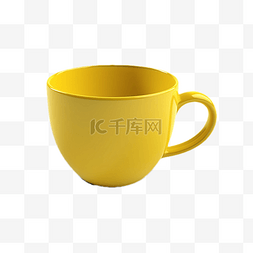 创意简约杯子图片_咖啡杯黄色立体