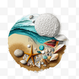 大海沙滩风景图片_夏季海边沙滩模型