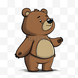 小熊棕色可爱插画
