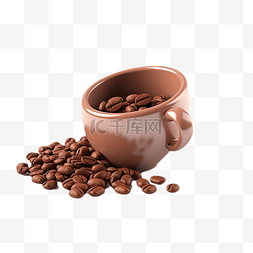 新鲜茶叶图片_咖啡豆杯子棕色