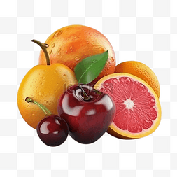 切开的红柚图片_水果切开的果实