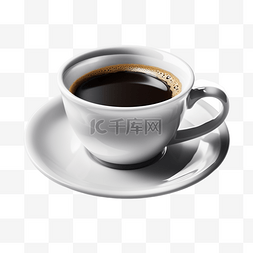 黑咖啡茶杯饮品透明