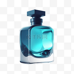 香水玻璃瓶蓝色透明