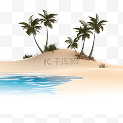沙滩椰树插画