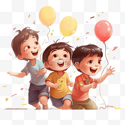 儿童节图片_儿童节兴奋气球