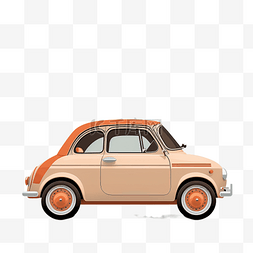 橙色汽车可爱小轿车3d模型图