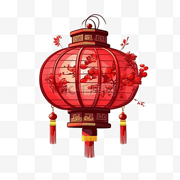 春节新年挂纸灯笼