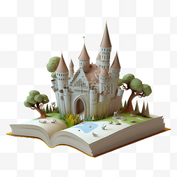 童话书城堡白色插画