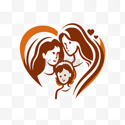 妈妈和孩子剪影图片_创意人物剪影母亲节节日庆祝爱心