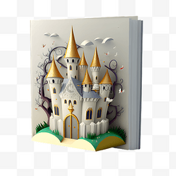 童话书童话世界城堡插画