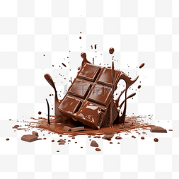 巧克力透明png图片_巧克力融化水滴