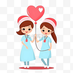 护士节人物插图