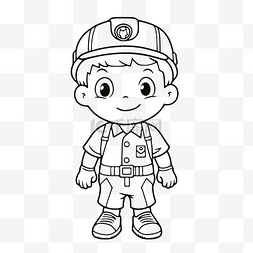 Bob the Builder 着色页轮廓草图 向量