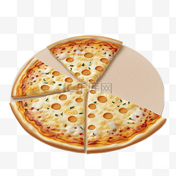 芝士披萨食物快餐白底透明