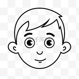 儿童脸上图片_孩子男孩脸上有眼睛着色页轮廓素